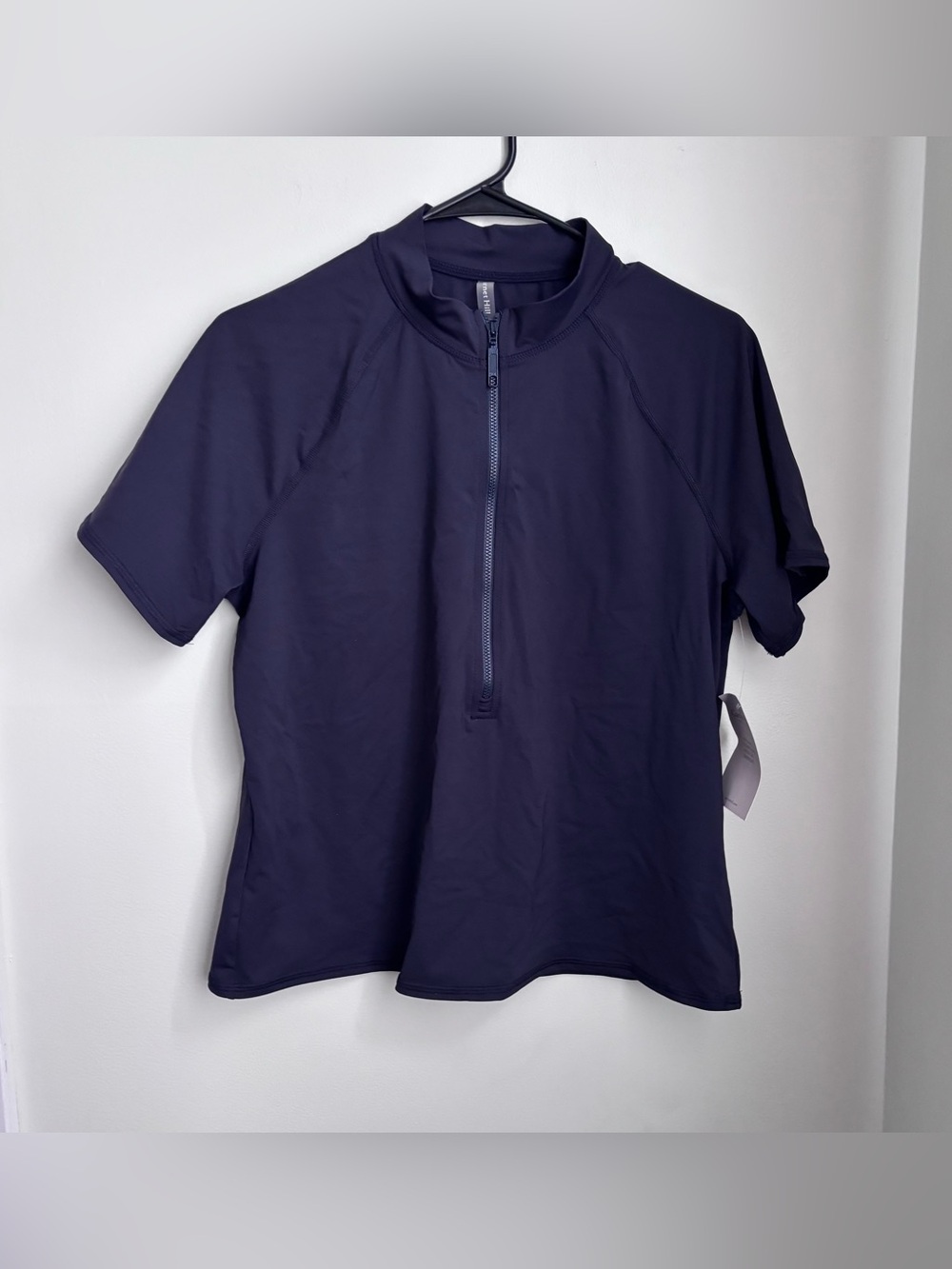 Garnet hill 1/4 zip rash guard Navy Quarter-Zip Active Top